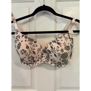 Laura Ashley 38D Floral Underwire Lightly Lined Floral Bra NEW NWT